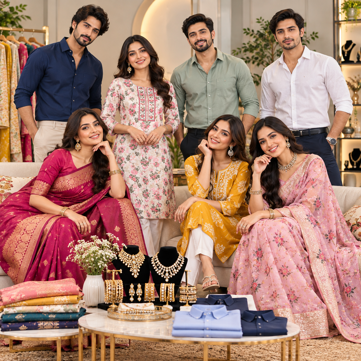 Sarees, kurtis, shirts and artificial jewellery